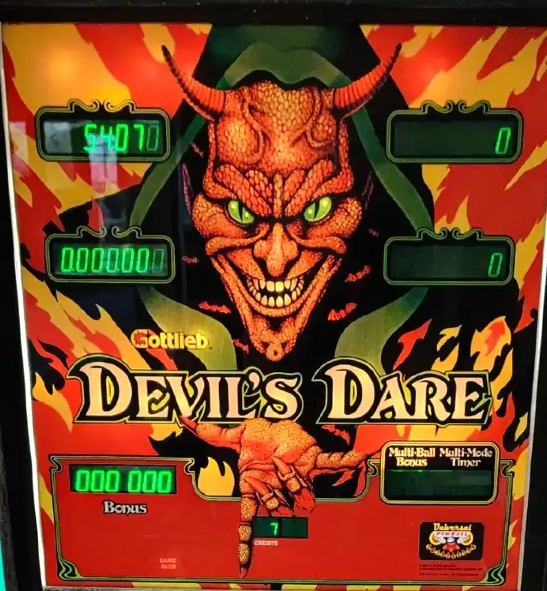 Devil's Dare, Backglas