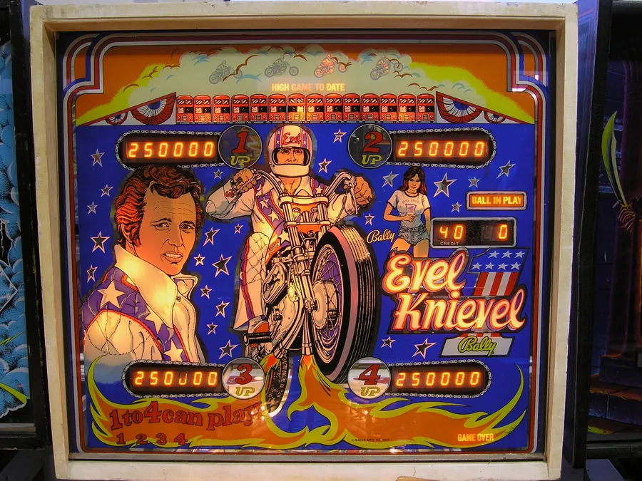 Evel Knievel, Backglas