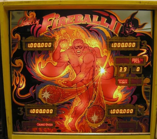 Fireball II, Backglas