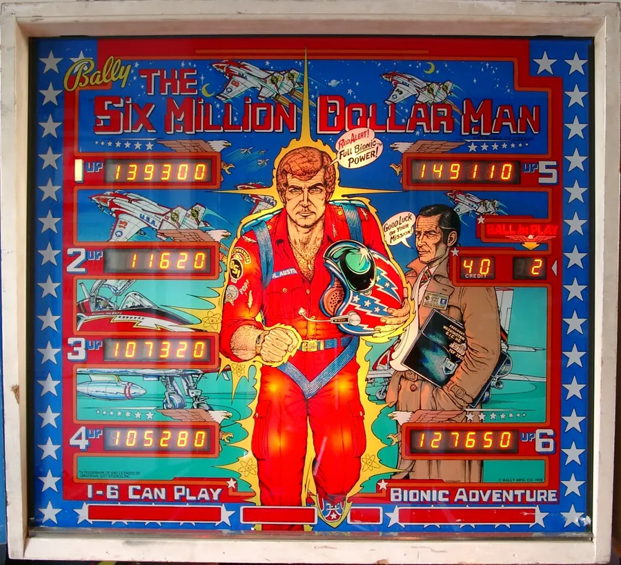 The Six Million Dollar MAn, Backglas